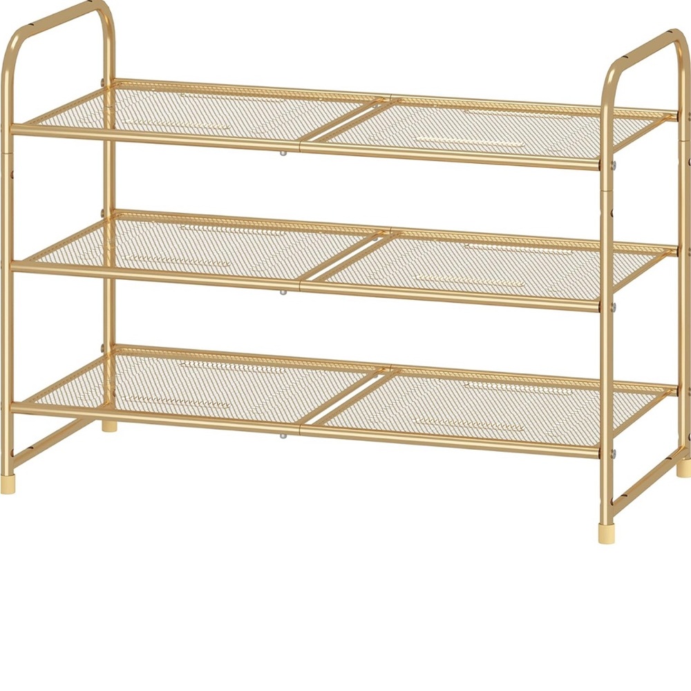 Elegant Gold 3-Tier Storage Shelf
